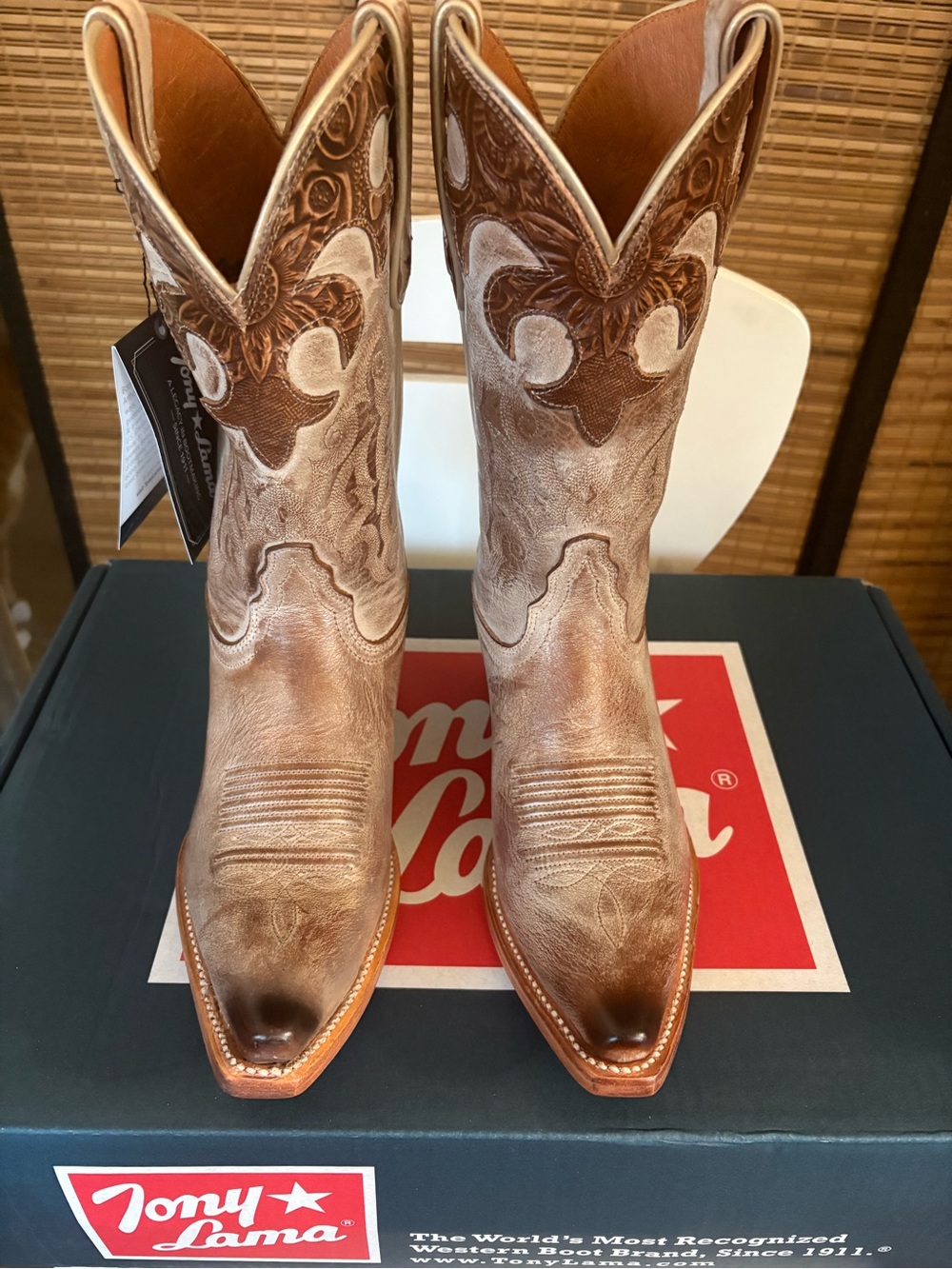 Tony Lama Lomita Dusty White 10” Western Boot - Picture 5 of 13